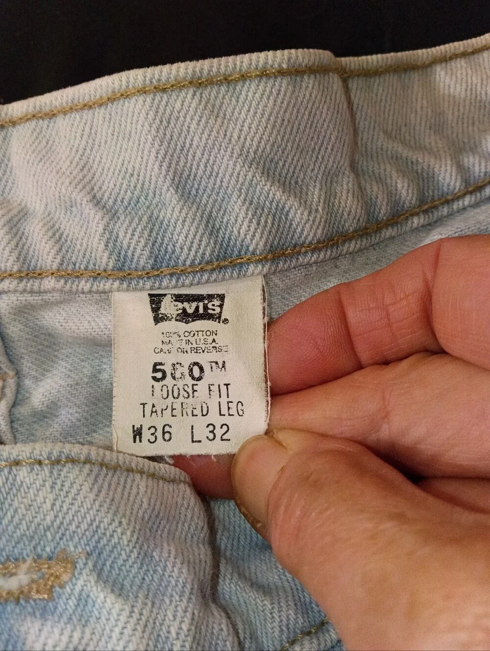 Levi's Men's 560 Whitewash Relaxed Tapered Leg.